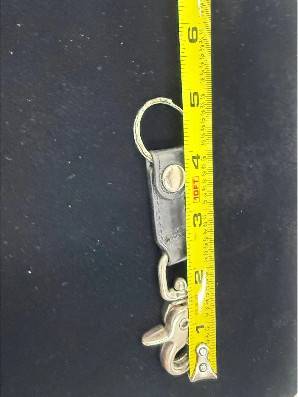 Vintage Coach Black/Silver leather Trigger Snap Valet Key Fob/Keyring
